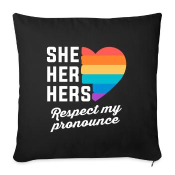 Transgenre Tshirt Transsexual Pride - Housse de coussin décorative 45 x 45 cm - noir - Devant