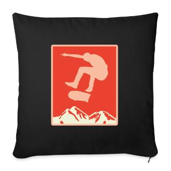 Skater Skateboard Gift Halfpipe Sk8 Ollie - Sofa pillowcase 17,3'' x 17,3'' (45 x 45 cm) - black - Front