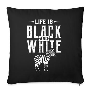 Zebra Africa Horse Hipster Gift Animal Stripe - Sofa pillowcase 17,3'' x 17,3'' (45 x 45 cm) - black - Front