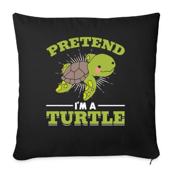 Les amoureux des tortues mignons - Housse de coussin décorative 45 x 45 cm - noir - Devant