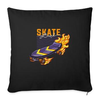 Skater Skateboard Gift Halfpipe Sk8 Ollie - Sofa pillowcase 17,3'' x 17,3'' (45 x 45 cm) - black - Front