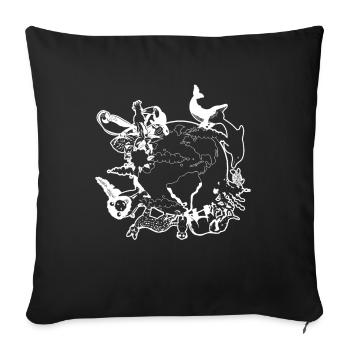 Environment: Earth Day: Saving animals on Earth - Sofa pillowcase 17,3'' x 17,3'' (45 x 45 cm) - black - Front