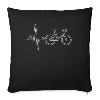 Bicycle Heartbeat - Sofa pillowcase 17,3'' x 17,3'' (45 x 45 cm) - black - Front