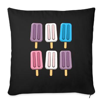 Intersex Flag Popsicles 4th of July Subtle Pride - Sofa pillowcase 17,3'' x 17,3'' (45 x 45 cm) - black - Front
