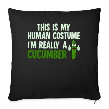 Cucumber Cucumber Costume Cucumber - Sofa pillowcase 17,3'' x 17,3'' (45 x 45 cm) - black - Front