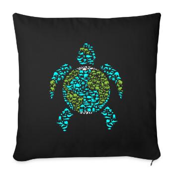 Earth Turtle - Sofa pillowcase 17,3'' x 17,3'' (45 x 45 cm) - black - Front