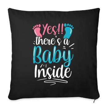Ja Da Ist Ein Baby Drin Baby Inside Schwanger Süß - Sofakissenbezug 45 x 45 cm - Schwarz - Vorne