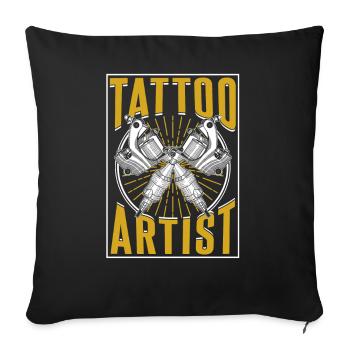 Tattoo Artist Tattoo Studio Tattoo Tattoo - Sofa pillowcase 17,3'' x 17,3'' (45 x 45 cm) - black - Front