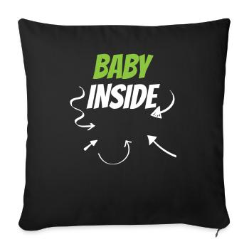 Baby Inside Announcement Pregnant Baby Inside - Sofa pillowcase 17,3'' x 17,3'' (45 x 45 cm) - black - Front