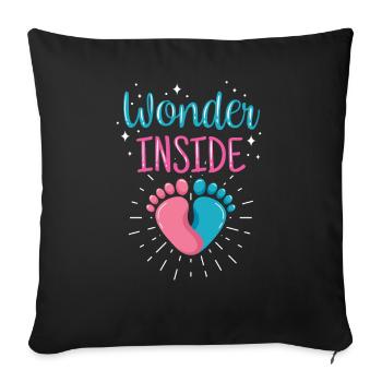 Miracle Inside Pregnant Baby Inside Sweet - Sofa pillowcase 17,3'' x 17,3'' (45 x 45 cm) - black - Front