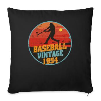 Baseball player born 1954 Birthday - Sofa pillowcase 17,3'' x 17,3'' (45 x 45 cm) - black - Front