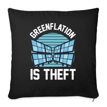 Greenflation is theft energy green inflation - Sofa pillowcase 17,3'' x 17,3'' (45 x 45 cm) - black - Front