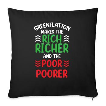 Greenflation Reichen Reicher Und Die Armen Ärmer - Sofakissenbezug 45 x 45 cm - Schwarz - Vorne