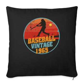 Baseball player born in 1965 Birthday - Sofa pillowcase 17,3'' x 17,3'' (45 x 45 cm) - black - Front
