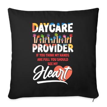 Fournisseur de services de garde d’enfants Enseignant - Housse de coussin décorative 45 x 45 cm - noir - Devant