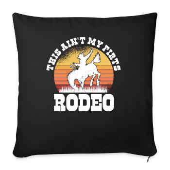 Rodéo Western Cowboy Wild West Retro Horse - Housse de coussin décorative 45 x 45 cm - noir - Devant