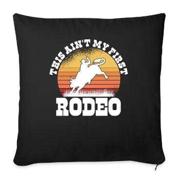 Rodéo Western Cowboy Wild West Retro Horse - Housse de coussin décorative 45 x 45 cm - noir - Devant