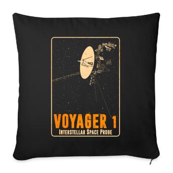Voyager 1 - Vaisseau spatial interstellaire - Housse de coussin décorative 45 x 45 cm - noir - Devant