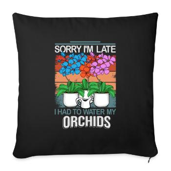 Orchid Gift Women Flower Gardener Florist - Sofa pillowcase 17,3'' x 17,3'' (45 x 45 cm) - black - Front
