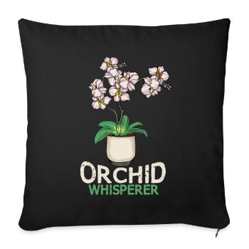 Orchidee Geschenk Frauen Blume Floristin Orchidee - Sofakissenbezug 45 x 45 cm - Schwarz - Vorne