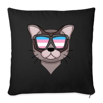 Transgender Transsexual Burma Cat Gift - Sofa pillowcase 17,3'' x 17,3'' (45 x 45 cm) - black - Front