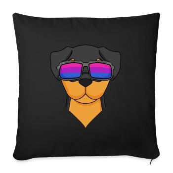 Bisexual Rottweiler Dog Gift - Sofa pillowcase 17,3'' x 17,3'' (45 x 45 cm) - black - Front