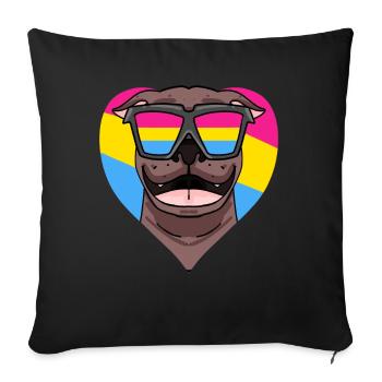 Pansexuell Pit Bull Terrier Hund Geschenk - Sofakissenbezug 45 x 45 cm - Schwarz - Vorne