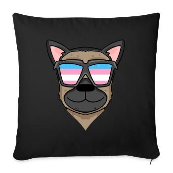Transgender Transsexual German Shepherd - Sofa pillowcase 17,3'' x 17,3'' (45 x 45 cm) - black - Front