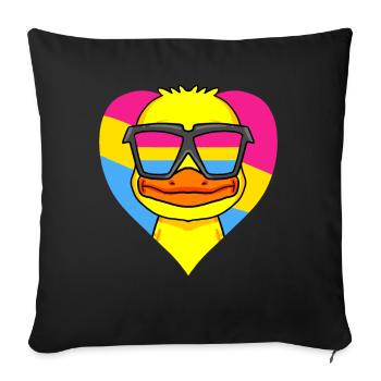 Pansexual Duck Gift - Sofa pillowcase 17,3'' x 17,3'' (45 x 45 cm) - black - Front