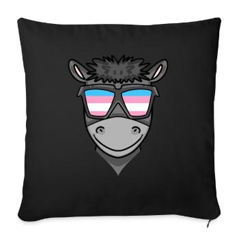 Transgender Transsexual Donkey Gift - Sofa pillowcase 17,3'' x 17,3'' (45 x 45 cm) - black - Front