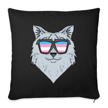 Transgender Transsexual Siberian Cat - Sofa pillowcase 17,3'' x 17,3'' (45 x 45 cm) - black - Front