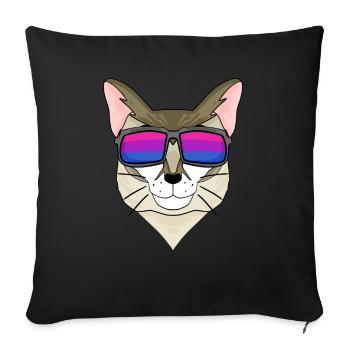 Bisexual Singapura Cat Gift - Sofa pillowcase 17,3'' x 17,3'' (45 x 45 cm) - black - Front