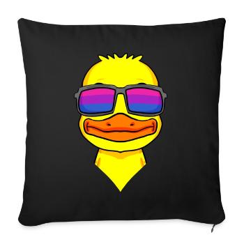 Bisexual Duck Bisexuality Gift - Sofa pillowcase 17,3'' x 17,3'' (45 x 45 cm) - black - Front
