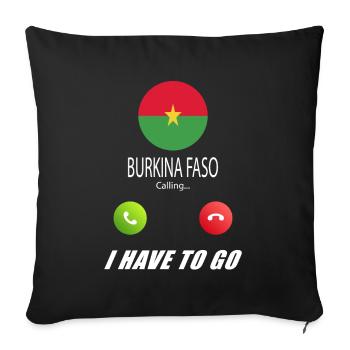 Le Burkina Faso appelle les drapeaux lusiger en disant - Housse de coussin décorative 45 x 45 cm - noir - Devant