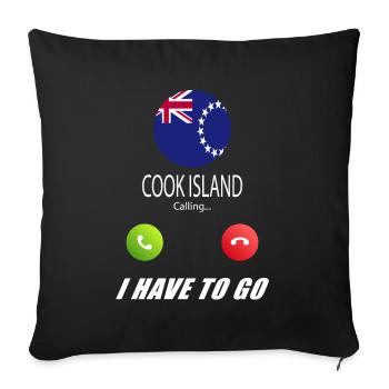 Cook Island Calls Lusiger Flags Saying - Sofa pillowcase 17,3'' x 17,3'' (45 x 45 cm) - black - Front