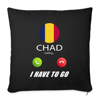 Chad calls lusiger flags saying - Sofa pillowcase 17,3'' x 17,3'' (45 x 45 cm) - black - Front