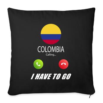 La Colombie appelle les drapeaux lusiger - Housse de coussin décorative 45 x 45 cm - noir - Devant