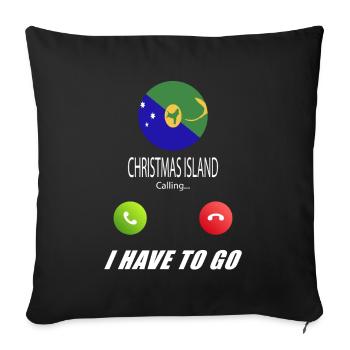 L’île Christmas appelle les drapeaux lusiger en disant - Housse de coussin décorative 45 x 45 cm - noir - Devant