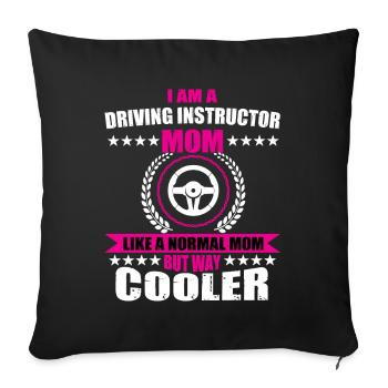 Instructeur de conduite Maman - Housse de coussin décorative 45 x 45 cm - noir - Devant