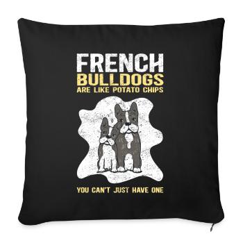 French Bulldog | French Bulldog Gift - Sofa pillowcase 17,3'' x 17,3'' (45 x 45 cm) - black - Front