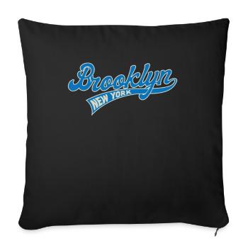 Ville natale, Brooklyn, New York, Script de - Housse de coussin décorative 45 x 45 cm - noir - Devant