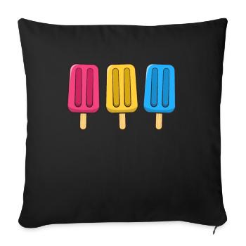 Pansexual Popsicles 4th of July Pan Subtle Pride - Sofa pillowcase 17,3'' x 17,3'' (45 x 45 cm) - black - Front
