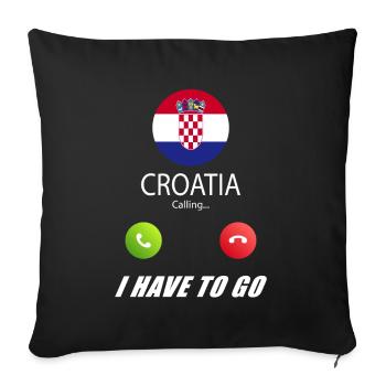 Croatia calls lusiger flags slogan - Sofa pillowcase 17,3'' x 17,3'' (45 x 45 cm) - black - Front