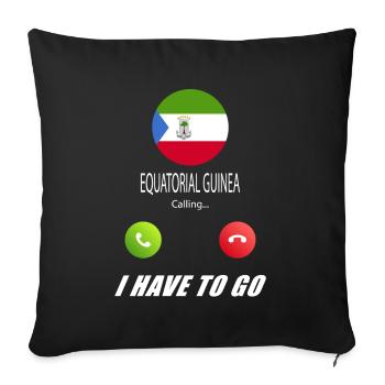 Equatorial Guinea calls to Lusiger flags saying - Sofa pillowcase 17,3'' x 17,3'' (45 x 45 cm) - black - Front