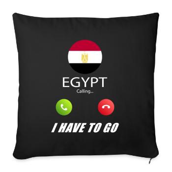Egypt calls to Lusiger flags saying - Sofa pillowcase 17,3'' x 17,3'' (45 x 45 cm) - black - Front