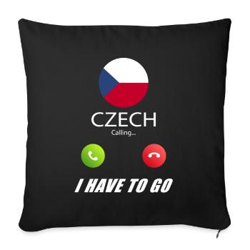 La République tchèque qualifie les drapeaux lusiger de slogan - Housse de coussin décorative 45 x 45 cm - noir - Devant