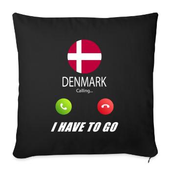 Le Danemark qualifie de slogan les drapeaux lusiger - Housse de coussin décorative 45 x 45 cm - noir - Devant