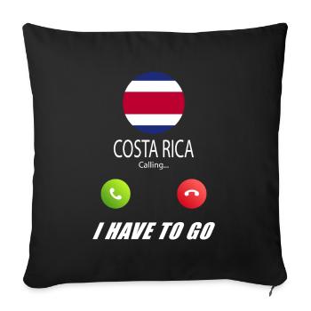 Costa Rica calls lusiger flags saying - Sofa pillowcase 17,3'' x 17,3'' (45 x 45 cm) - black - Front