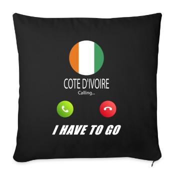 La Côte d’Ivoire appelle les drapeaux lusiger en disant - Housse de coussin décorative 45 x 45 cm - noir - Devant