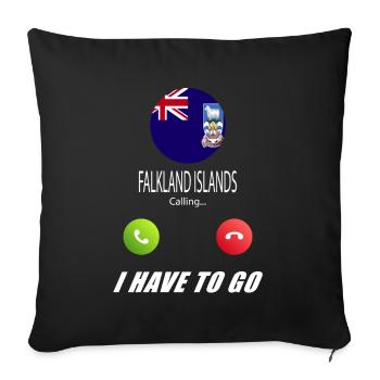 Les îles Falkland appellent les drapeaux lusiger sorts - Housse de coussin décorative 45 x 45 cm - noir - Devant
